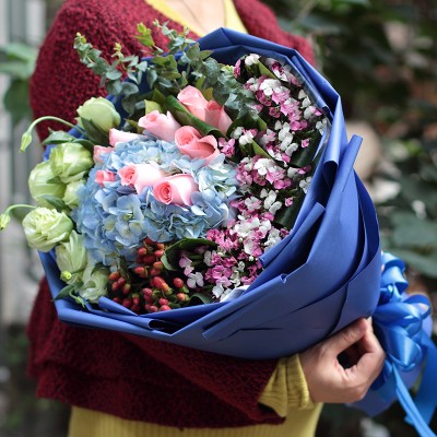 家园花坊│2/14情人节浪漫情人节鲜花-圆形款