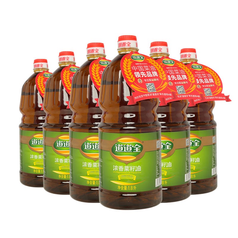 道道全 醇香菜籽油1.8L 非转基因 物理压榨四级菜籽油食用油粮油