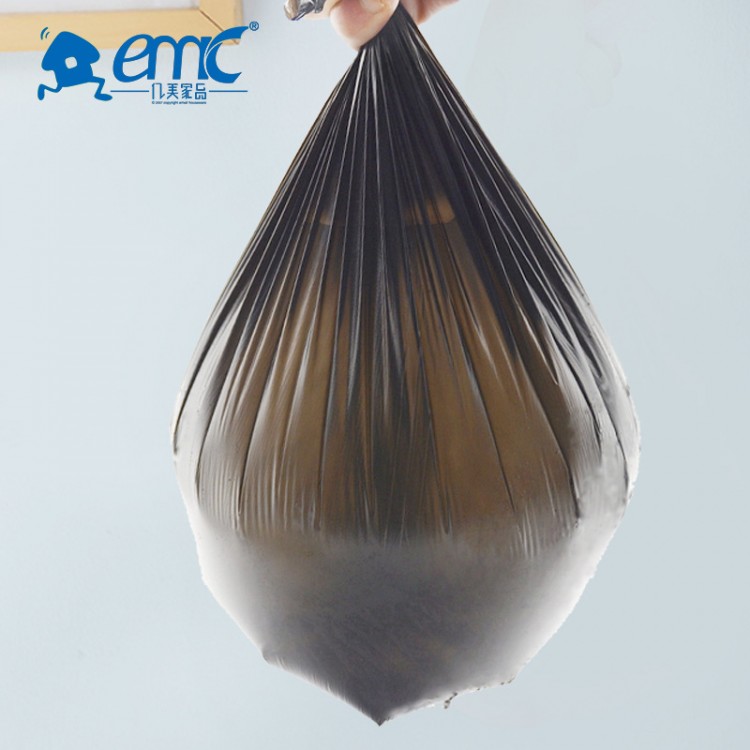 亿美 点断式垃圾袋 黑色 一次性厨房家用卷装塑料袋 50只装