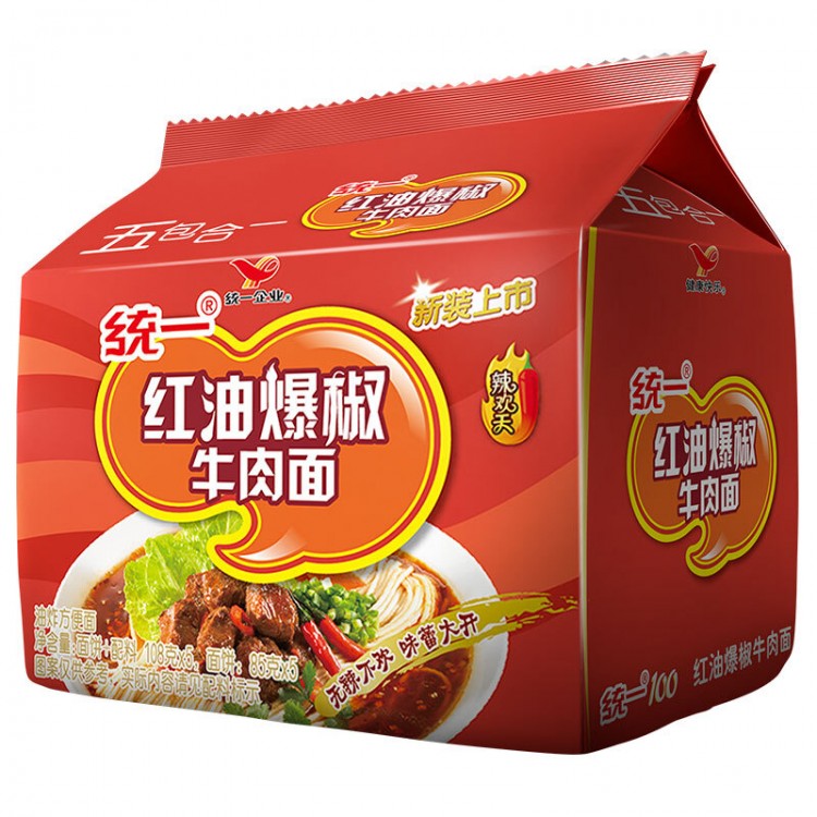 统一 红油爆椒牛肉面  方便面 108克/包 泡面