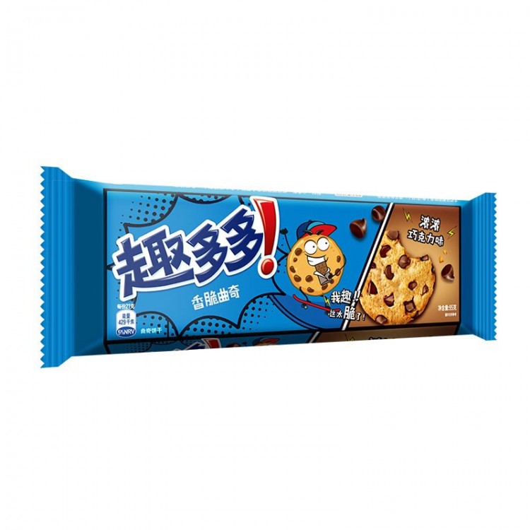 趣多多 香脆巧克力味曲奇饼干 经典巧克力原味 休闲零食下午茶 95g