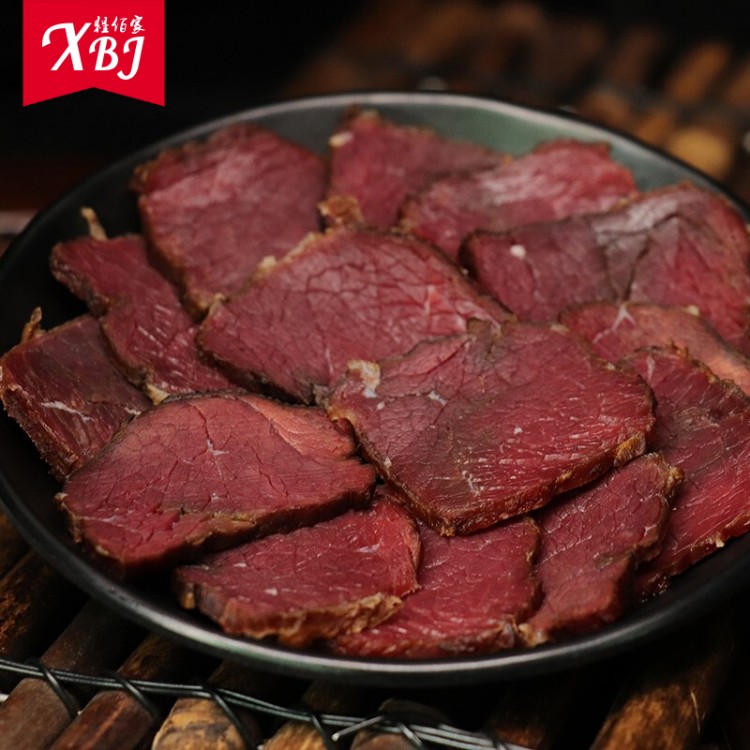 牛巴子 柴火烟熏 腊牛肉 500g 牛腿把 湖南特产烟熏腊牛肉干 包邮