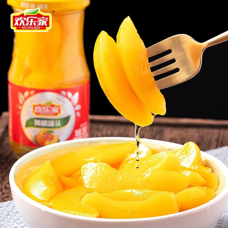 欢乐家 黄桃罐头 256g/瓶 休闲零食 水果罐头
