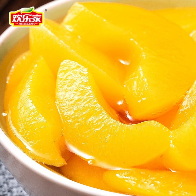 欢乐家 黄桃罐头 256g/瓶 休闲零食 水果罐头