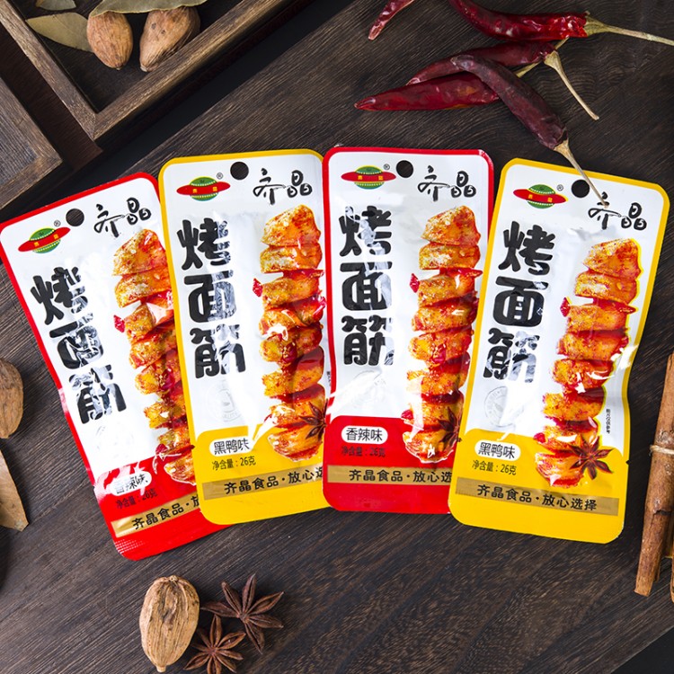 齐晶 香辣烤面筋 烤面筋新品尝鲜麻辣鲜香火腿肠