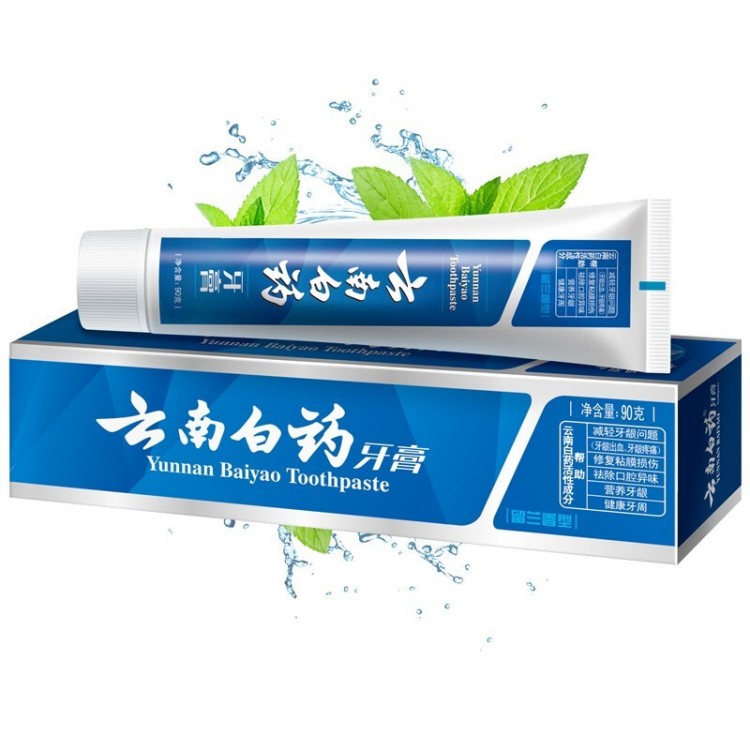云南白药 留兰香型牙膏 90g 清新口气 健齿护龈去牙垢