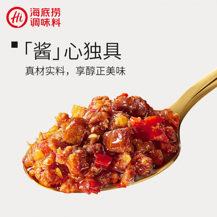 海底捞下饭酱 精品牛肉佐餐酱 200克 19.8%牛肉高含量 火锅蘸料调味酱 拌饭拌面酱辣椒酱 辣酱 一料多用下饭菜