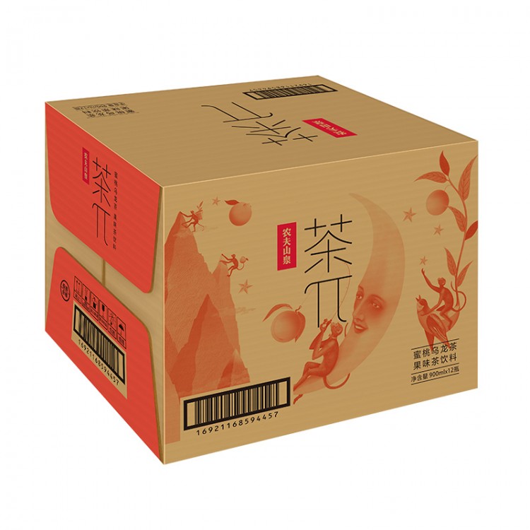 茶派 蜜桃乌龙茶饮料 900ml/12瓶 茶π 整箱装 农夫山泉