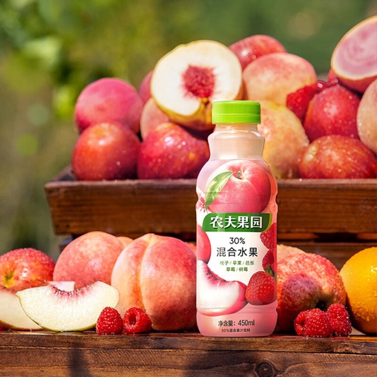农夫果园 30%桃+苹果+芭乐 混合果汁 450ml/瓶 农夫山泉