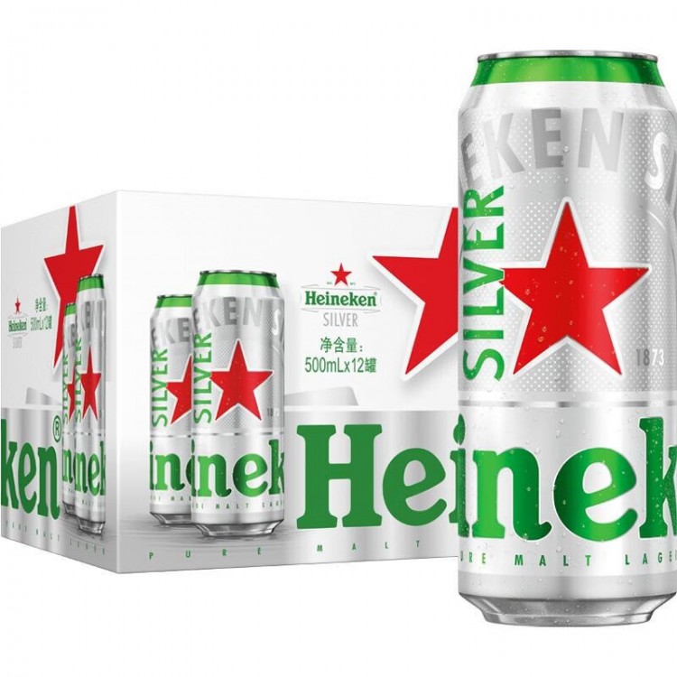 喜力Heineken 星银拉罐啤酒 500ml/罐