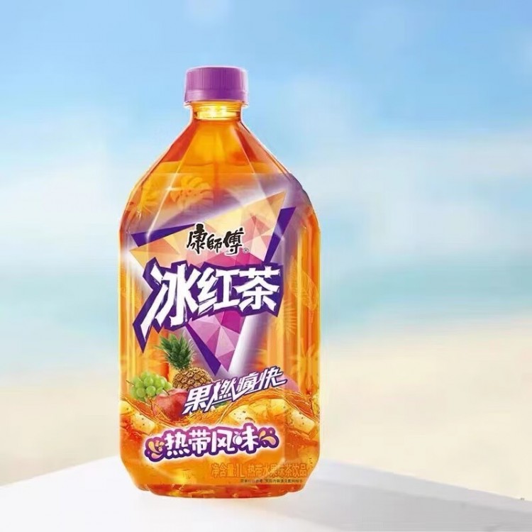 康师傅 热带冰红茶饮料 1L/瓶 柠檬红茶饮料饮品大瓶畅饮装
