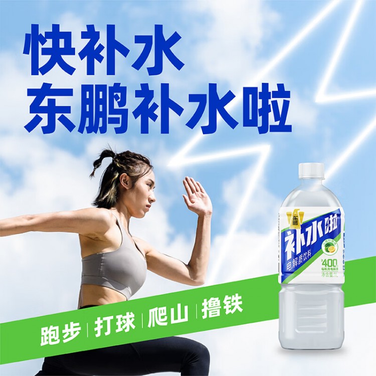 东鹏特饮 补水啦柠檬味 1L/瓶 大瓶畅饮装 电解质水饮料 1000ml