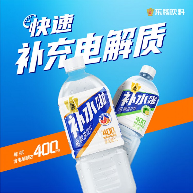 东鹏特饮 补水啦柠檬味 1L/瓶 大瓶畅饮装 电解质水饮料 1000ml