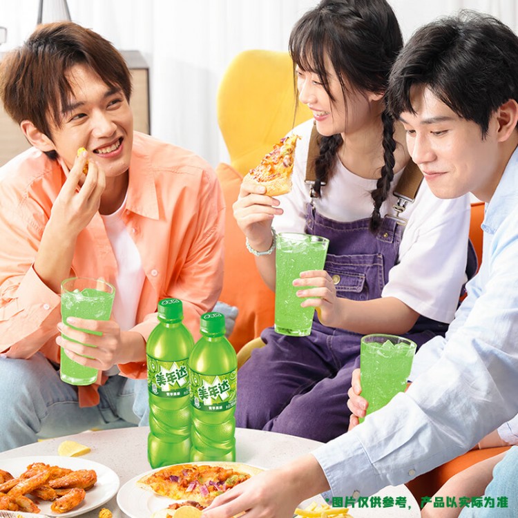 美年达 苹果味 500ml/瓶 碳酸汽水饮料 百事Pepsi出品