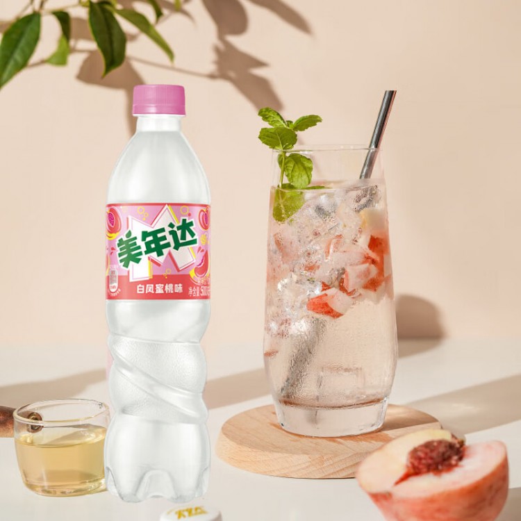 美年达 白凤蜜桃味汽水 500ml/12瓶 整箱装 碳酸饮料 休闲饮品 百事可乐