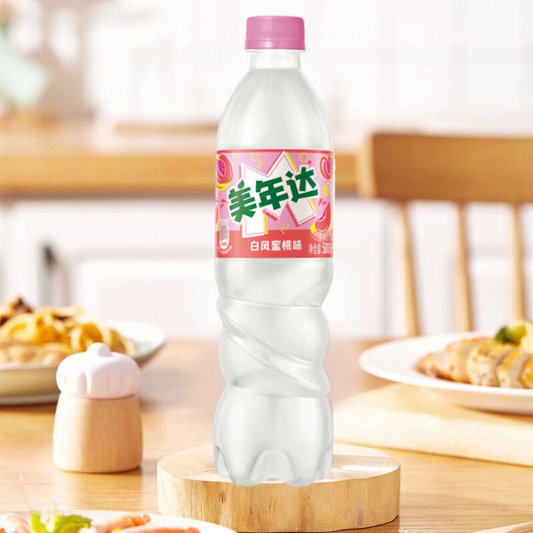 美年达 白凤蜜桃味汽水 500ml/12瓶 整箱装 碳酸饮料 休闲饮品 百事可乐
