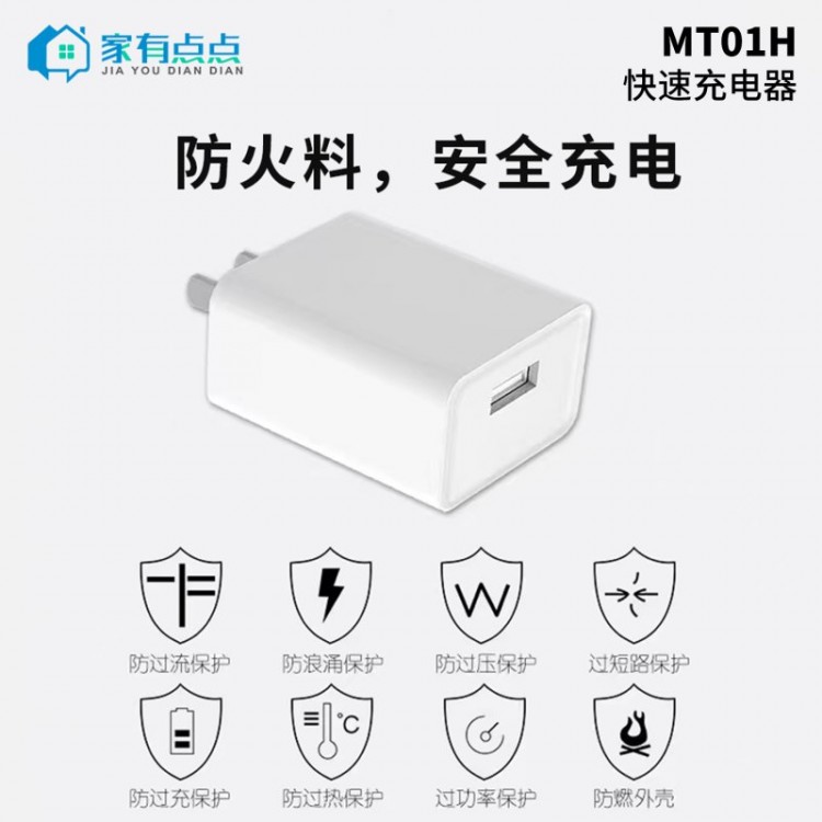 友哥 USB口快速充电器头 MT01H/家有点点